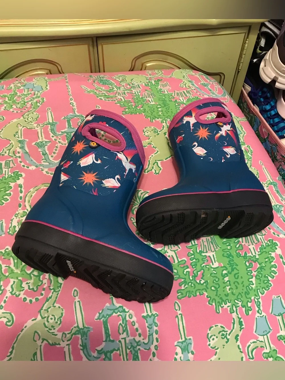 Bogs Kids Pegasus Unicorn Winter Rain Boots size 8
